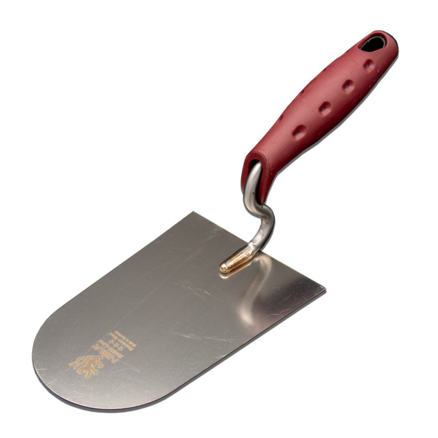 Basic Line Stuckateurkelle rund 180 mm rostfrei Schwanenhals Softgriff – Produktansicht