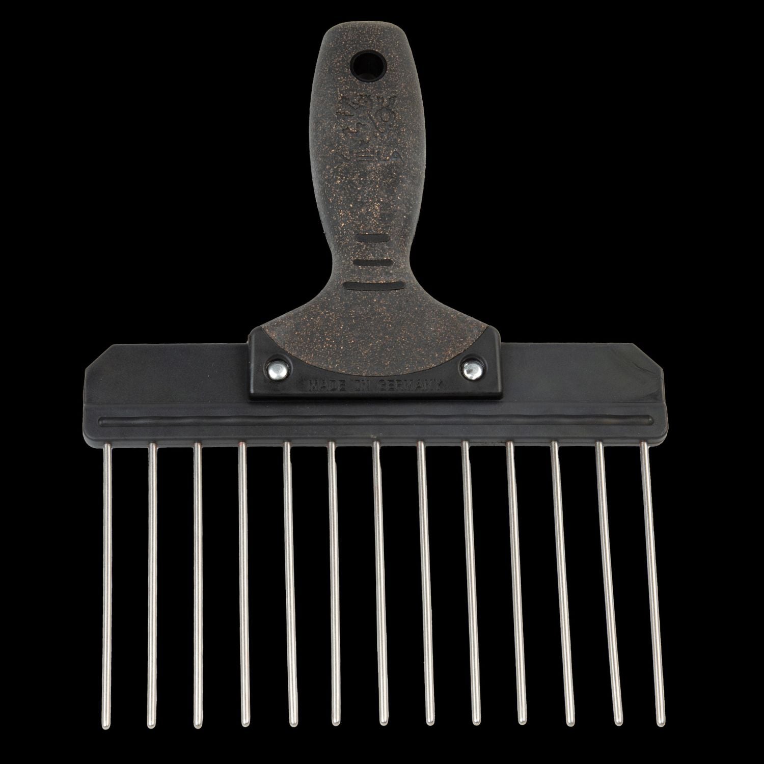 Putzkamm 203mm, schwarzer Korkgriff – Produktansicht